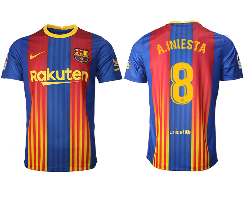 2020-21 Barcelona away aaa version 8# A.INIESTA soccer jerseys.