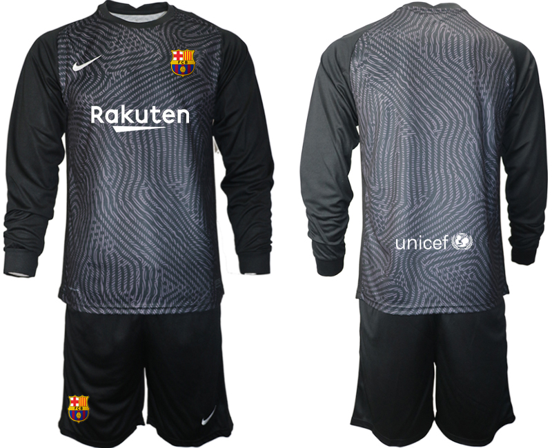 2020-21 Barcelona black goalkeeper long sleeve soccer jerseys