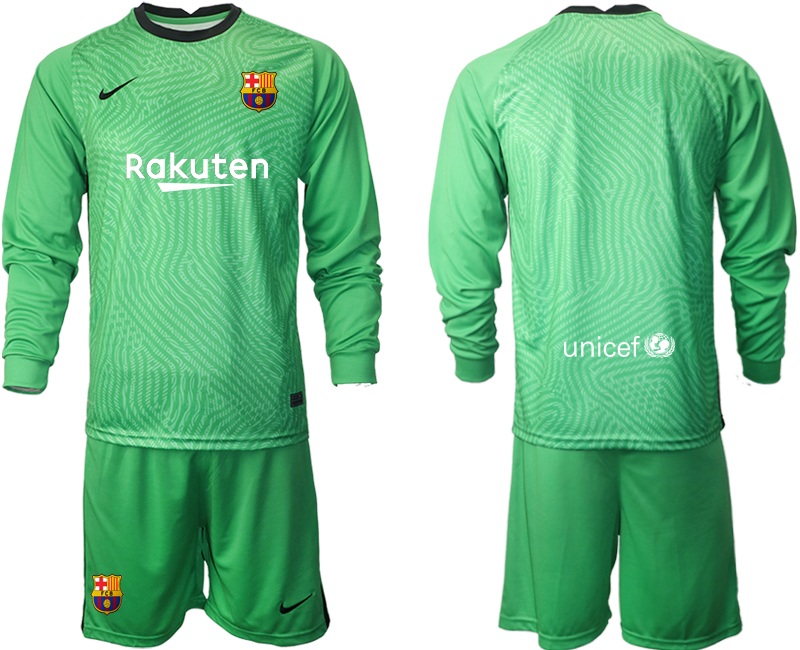 2020-21 Barcelona green goalkeeper long sleeve soccer jerseys