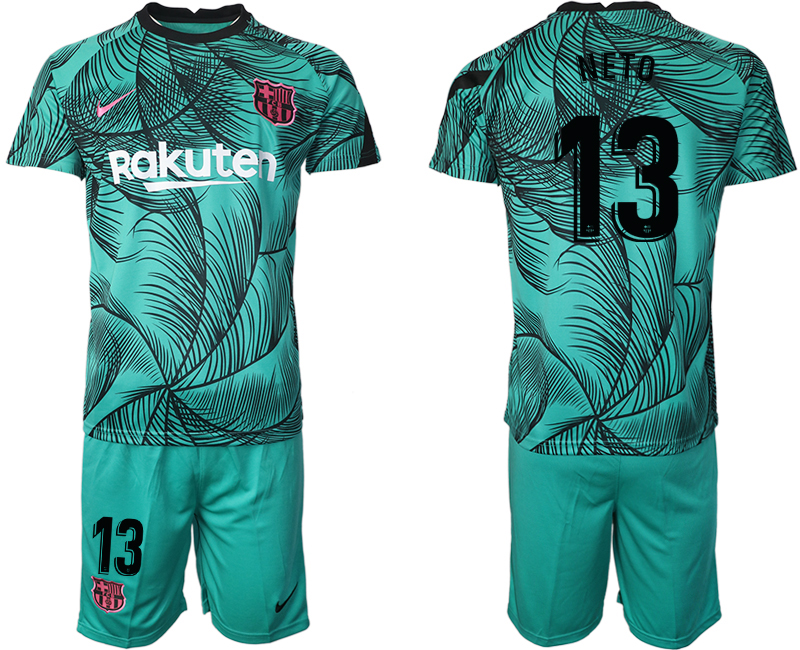 2020-21 Barcelona green training suit 13# NETO soccer jerseys