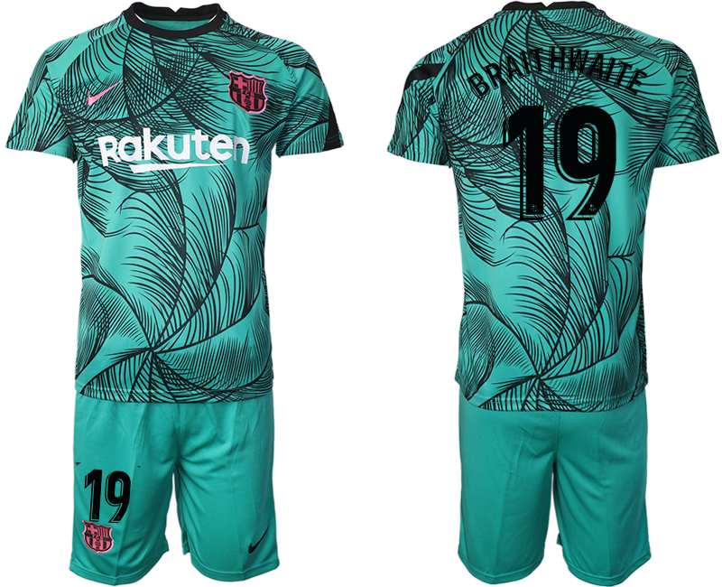 2020-21 Barcelona green training suit 19# BRAITHWAITE soccer jerseys