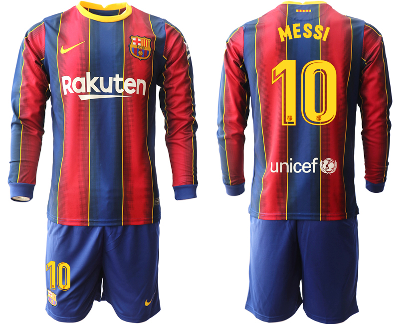 2020-21 Barcelona home 10# MESSI long sleeve soccer jerseys