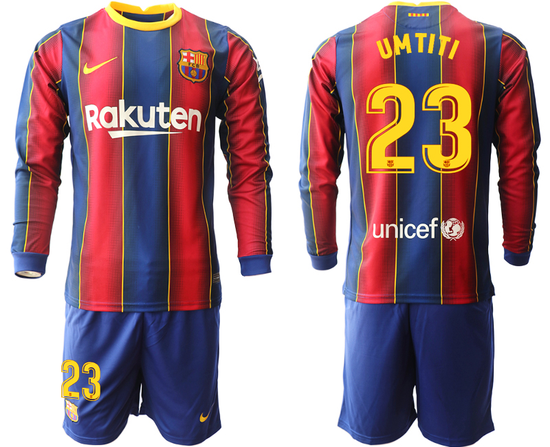 2020-21 Barcelona home 23# UMTITI long sleeve soccer jerseys