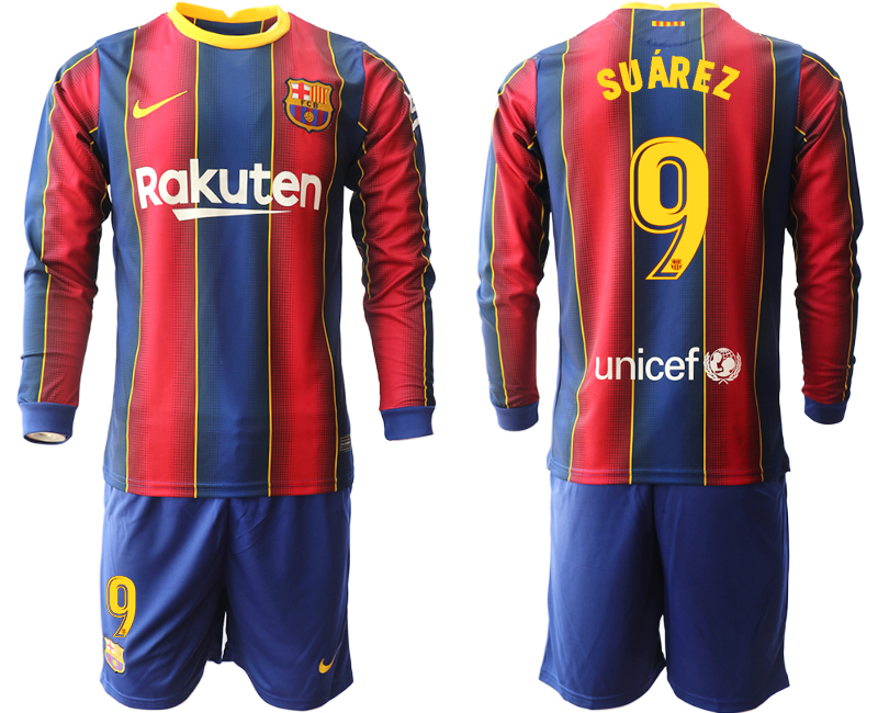 2020-21 Barcelona home 9# SUAREZ long sleeve soccer jerseys