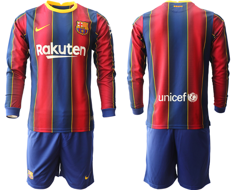 2020-21 Barcelona home long sleeve soccer jerseys