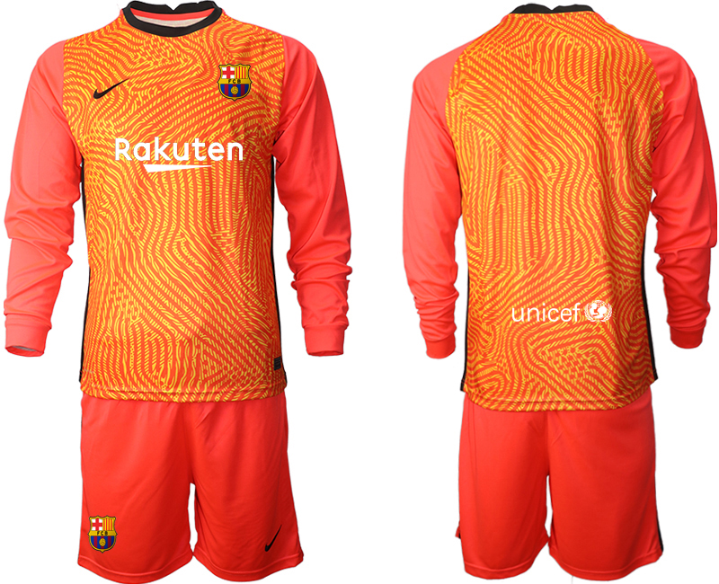 2020-21 Barcelona red goalkeeper long sleeve soccer jerseys