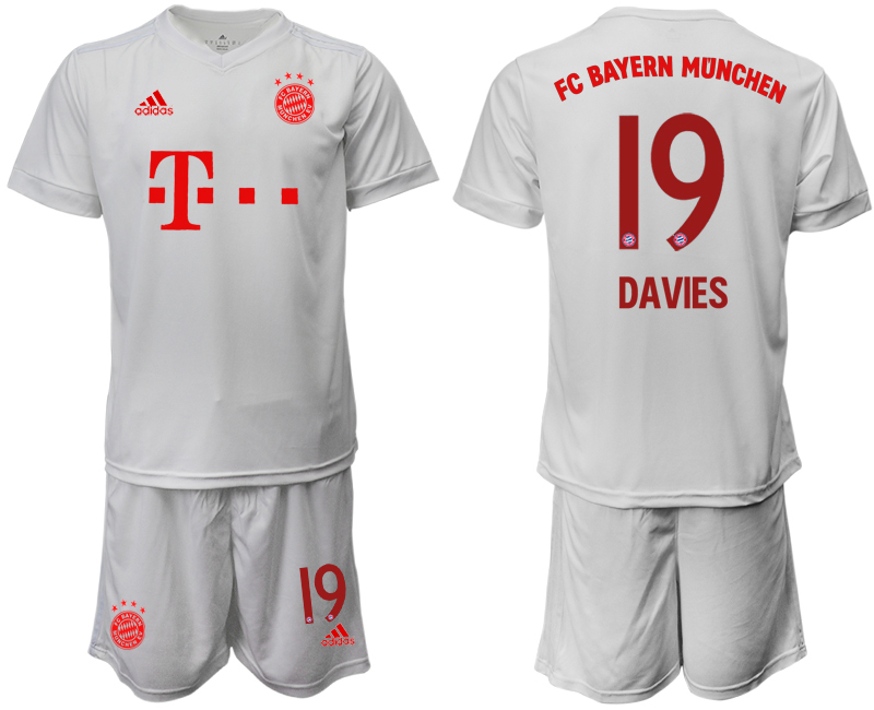 2020-21 Bayern München away white goalkeeper 19# DAVIES soccer jersey