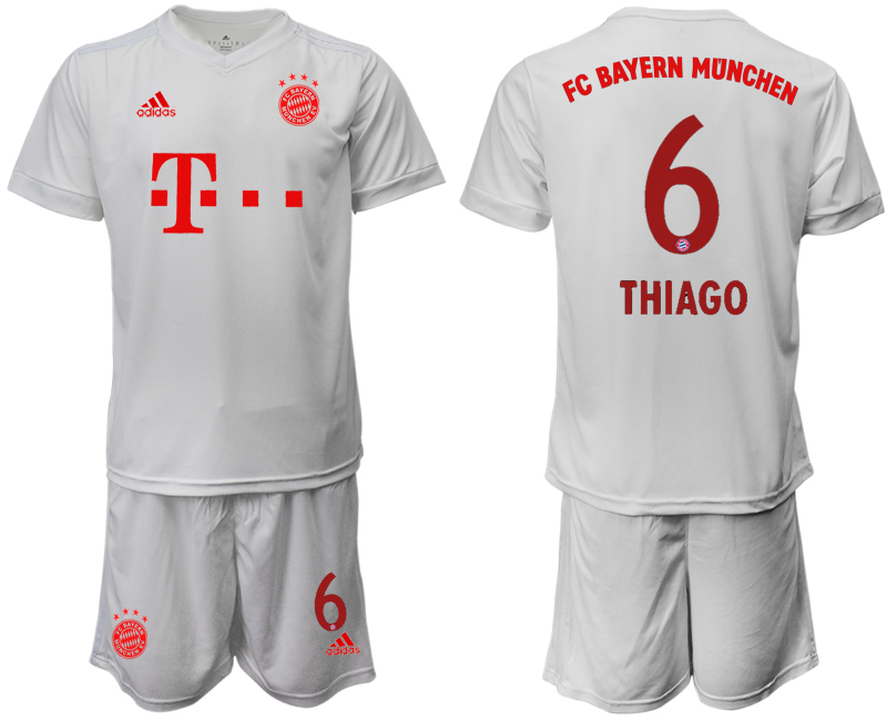 2020-21 Bayern München away white goalkeeper 6# THIAGO soccer jersey