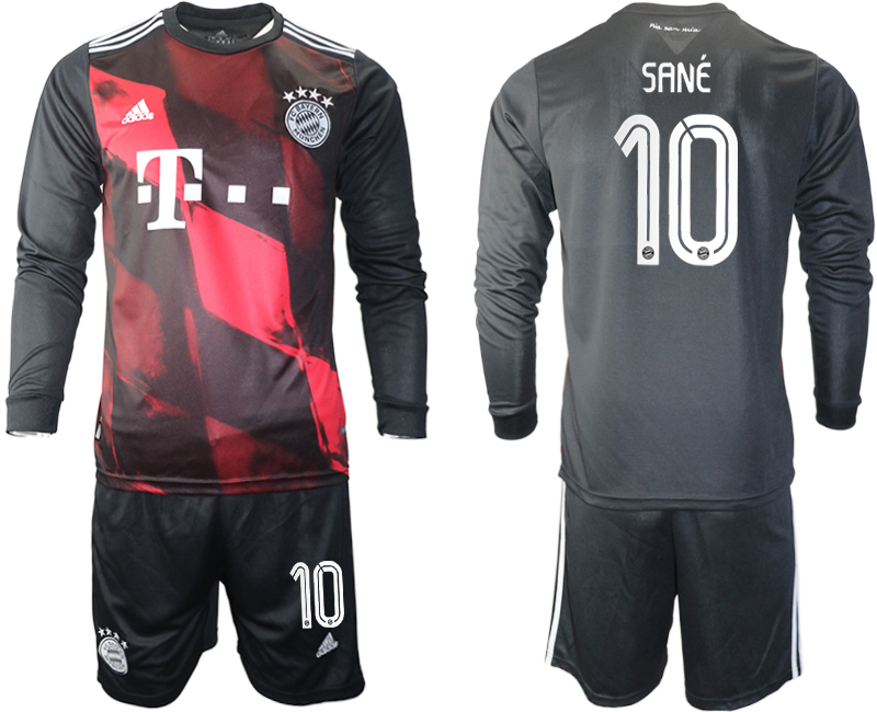 2020-21 Bayern Munich away 10# SANE black long sleeve soccer jerseys