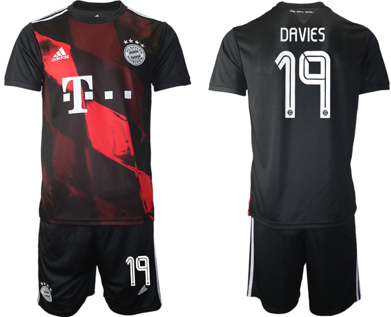 2020-21 Bayern Munich away 19# DAVIES black soccer jerseys