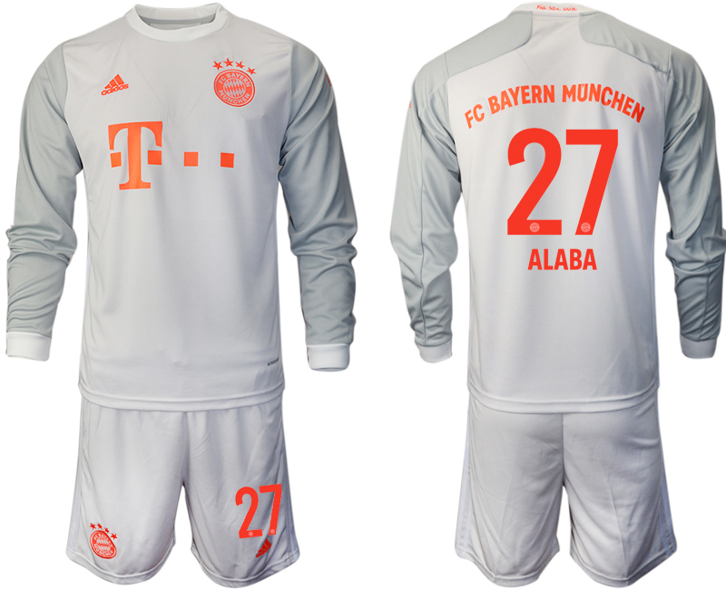 2020-21 Bayern Munich away 27# ALABA long sleeve soccer jerseys