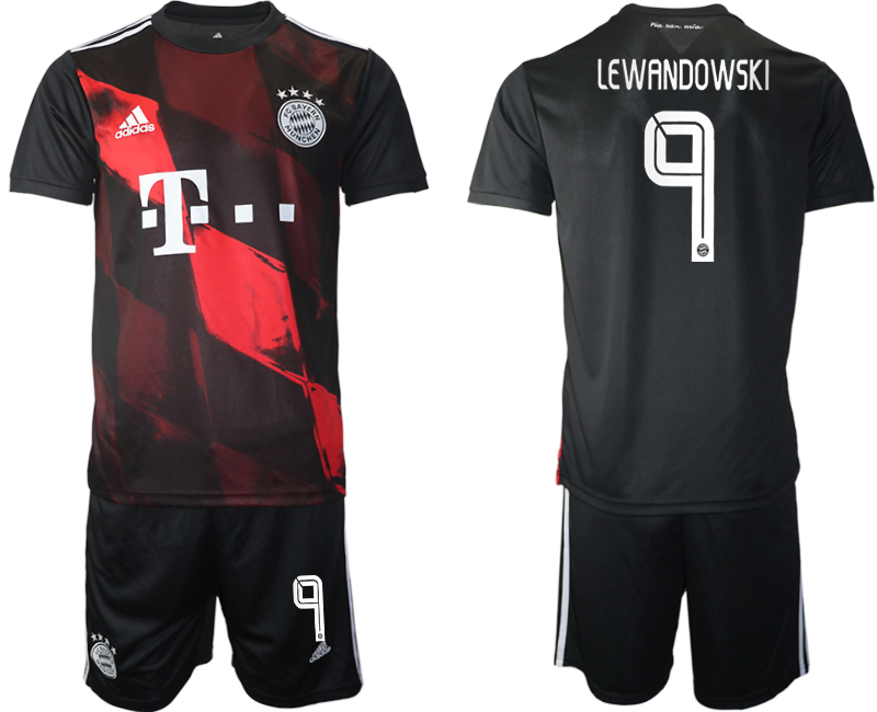 2020-21 Bayern Munich away 9# LEWANDOWSKI black soccer jerseys