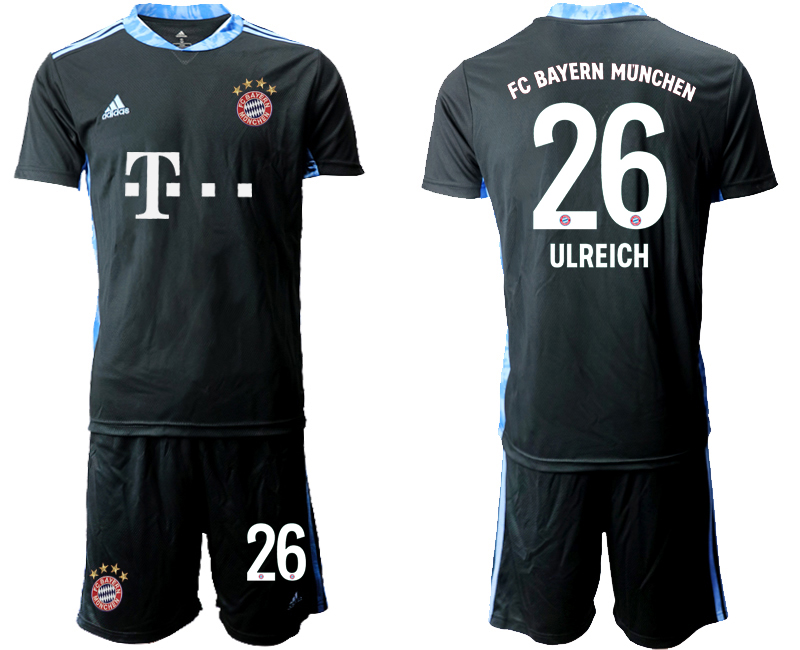 2020-21 Bayern Munich black goalkeeper 26# ULREICH soccer jerseys