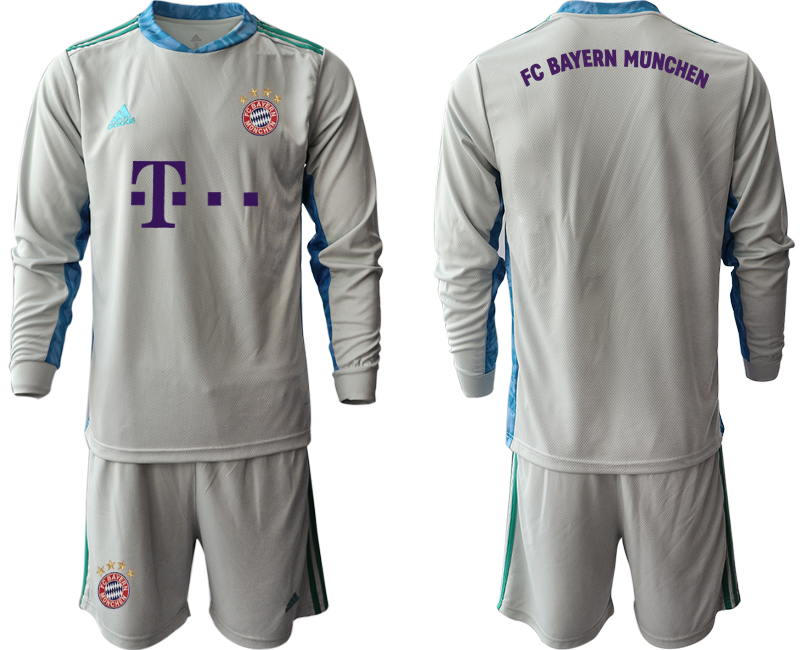 2020-21 Bayern Munich gray goalkeeper long sleeve soccer jerseys