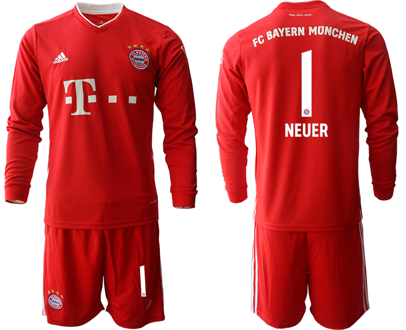 2020-21 Bayern Munich home 1# NEUER long sleeve soccer jerseys