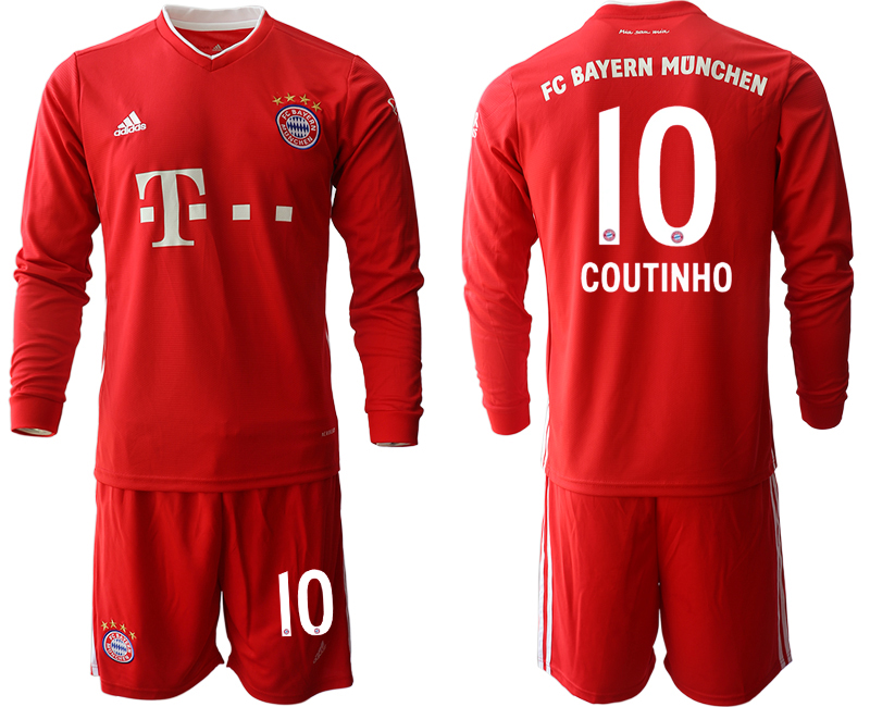 2020-21 Bayern Munich home 10# COUTINHO long sleeve soccer jerseys