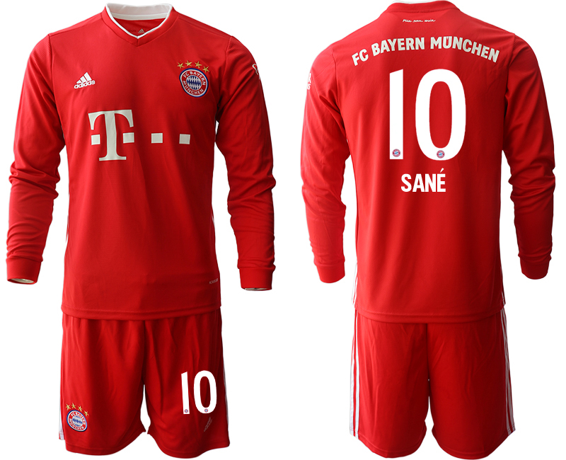 2020-21 Bayern Munich home 10# SANE long sleeve soccer jerseys