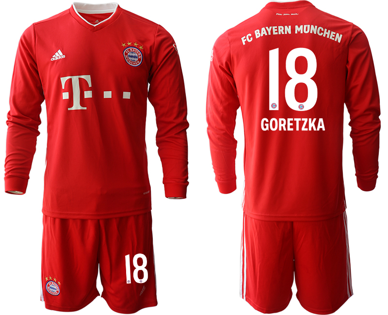 2020-21 Bayern Munich home 18# GORETZKA long sleeve soccer jerseys