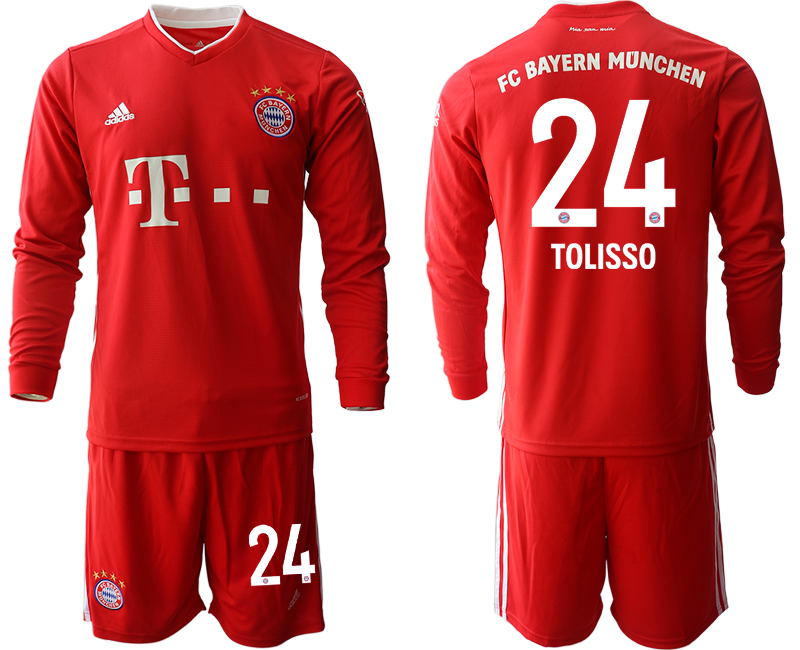 2020-21 Bayern Munich home 24# TOLISSO long sleeve soccer jerseys