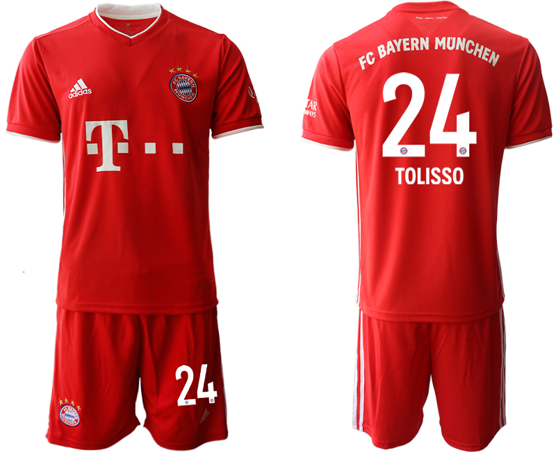 2020-21 Bayern Munich home 24# TOLISSO soccer jerseys