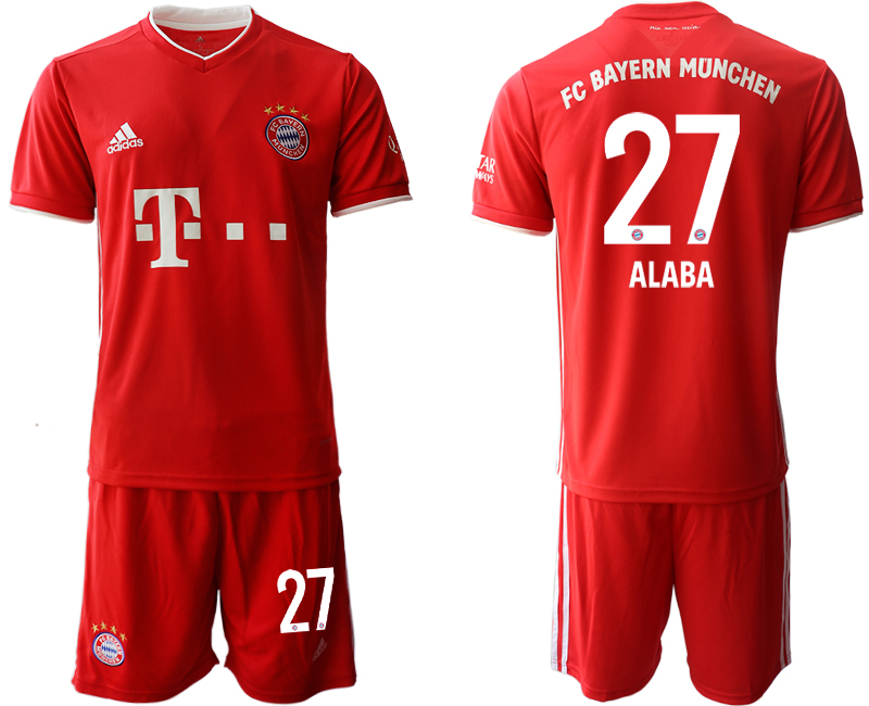 2020-21 Bayern Munich home 27# ALABA soccer jerseys