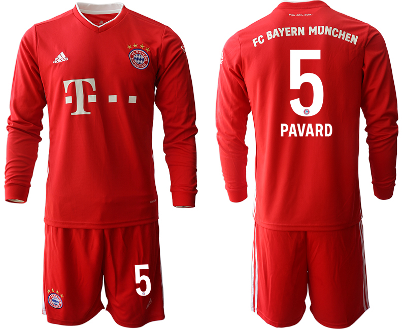 2020-21 Bayern Munich home 5# PAVARD long sleeve soccer jerseys