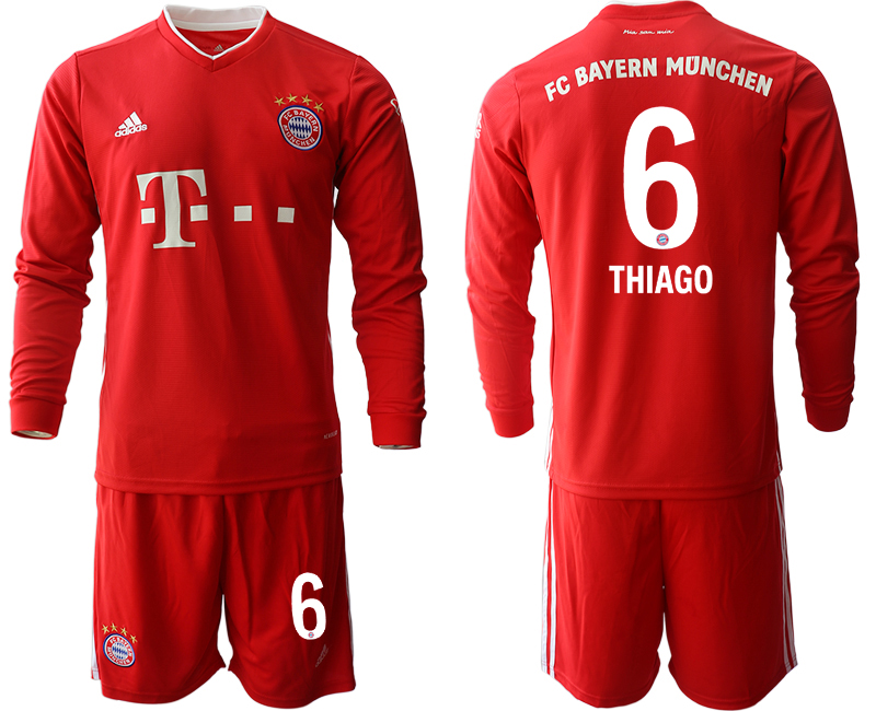 2020-21 Bayern Munich home 6# THIAGO long sleeve soccer jerseys