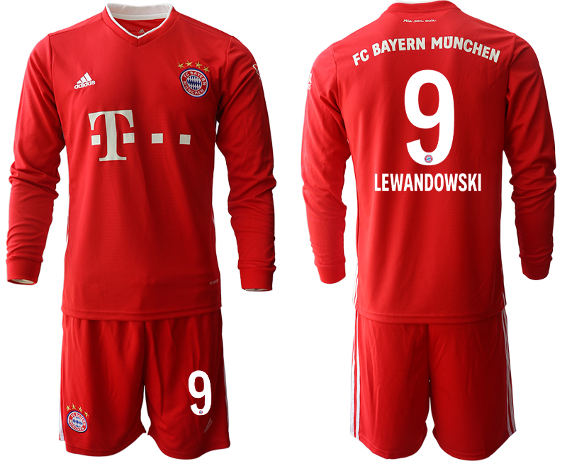 2020-21 Bayern Munich home 9# LEWANDOWSKI long sleeve soccer jerseys