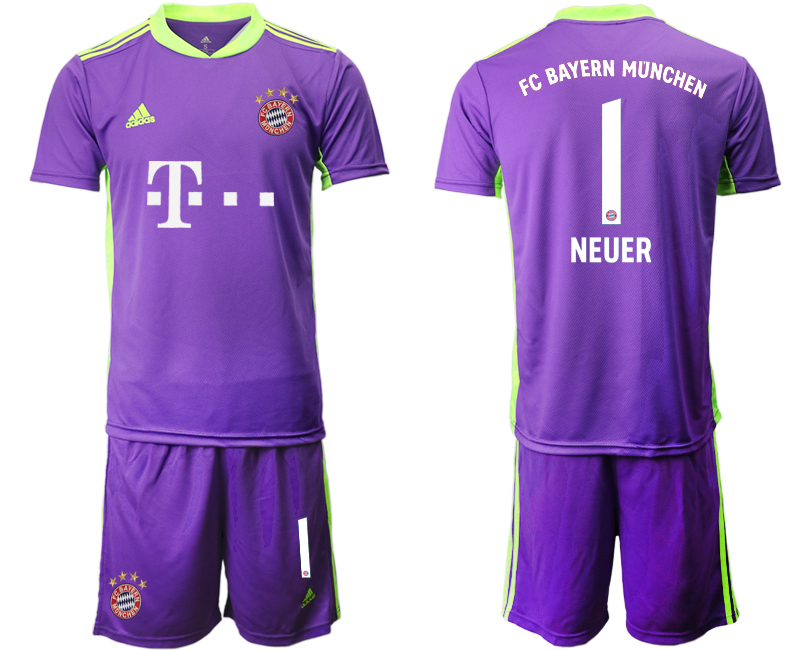 2020-21 Bayern Munich purple goalkeeper 1# NEUER soccer jerseys