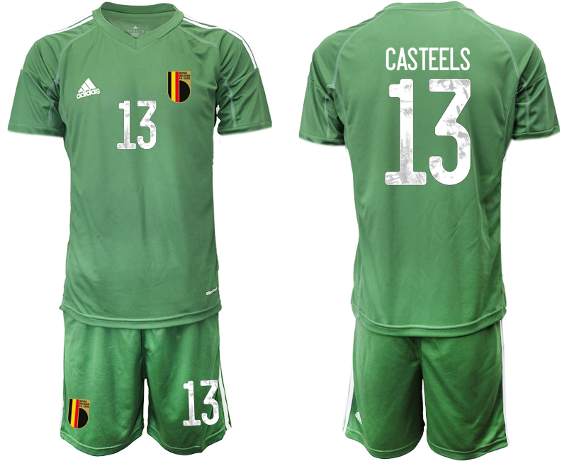 2020-21 Belgium army green goalkeeper 13# CASTEELS soccer jerseys