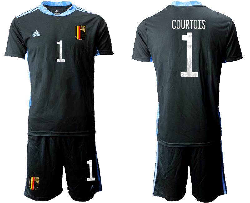 2020-21 Belgium black goalkeeper 1# COURTOIS soccer jerseys