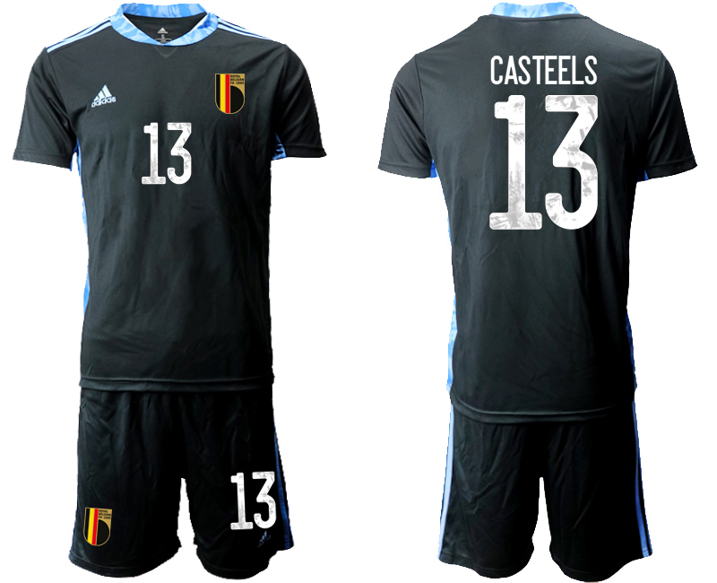 2020-21 Belgium black goalkeeper 13# CASTEELS soccer jerseys