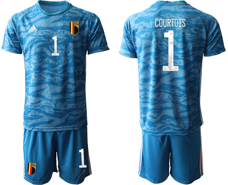 2020-21 Belgium blue goalkeeper 1# COURTOIS soccer jerseys