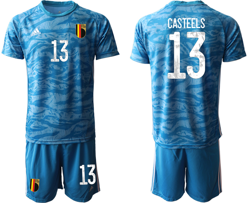 2020-21 Belgium blue goalkeeper 13# CASTEELS soccer jerseys