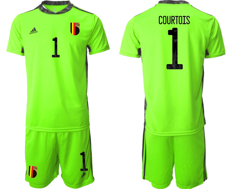 2020-21 Belgium fluorescent green goalkeeper 1# COURTOIS soccer jerseys