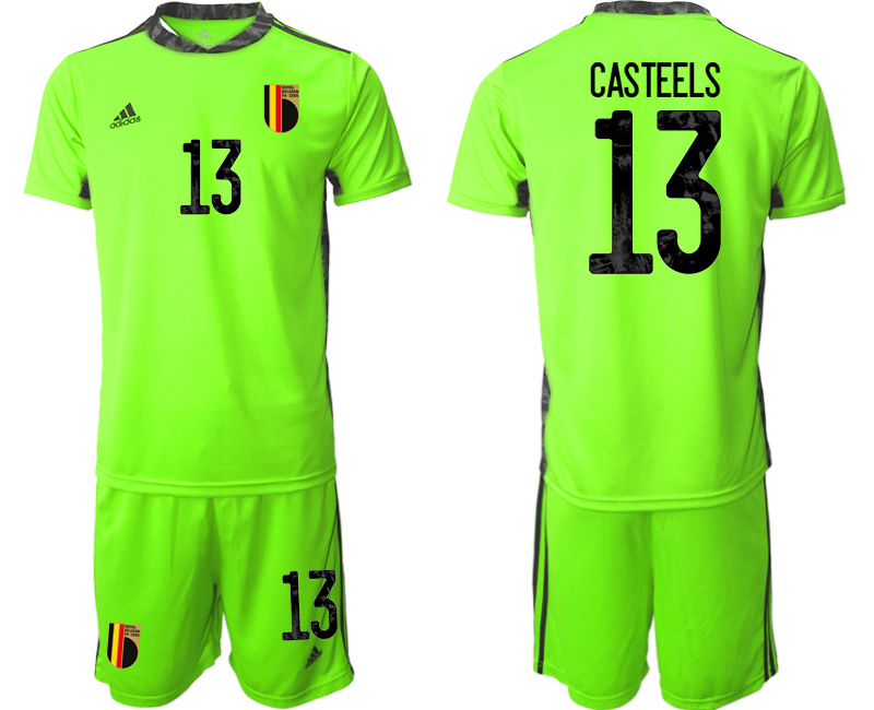 2020-21 Belgium fluorescent green goalkeeper 13# CASTEELS soccer jerseys