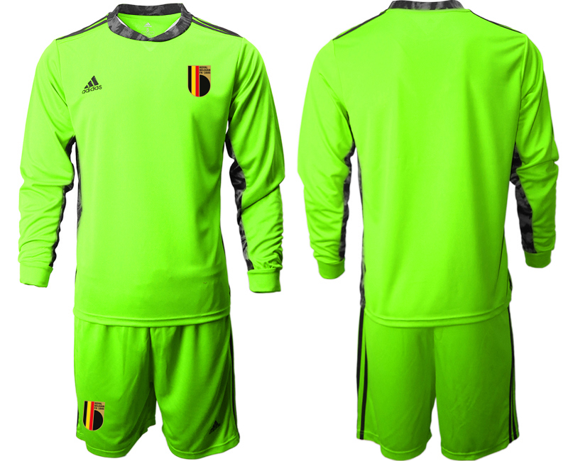 2020-21 Belgium fluorescent green goalkeeper long sleeve soccer jerseys