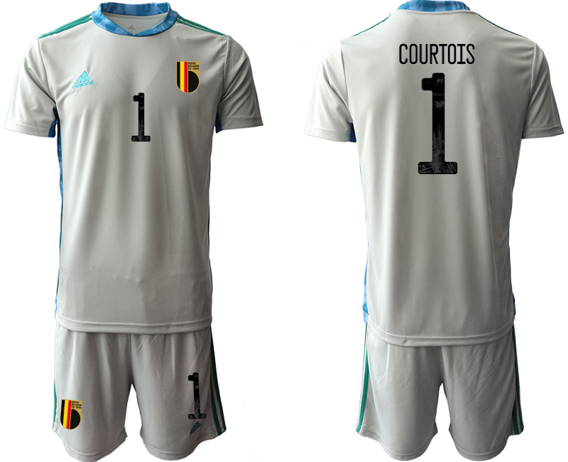 2020-21 Belgium gray goalkeeper 1# COURTOIS soccer jerseys