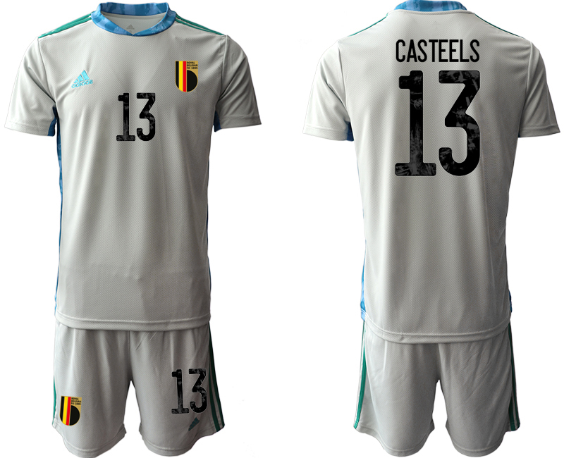 2020-21 Belgium gray goalkeeper 13# CASTEELS soccer jerseys