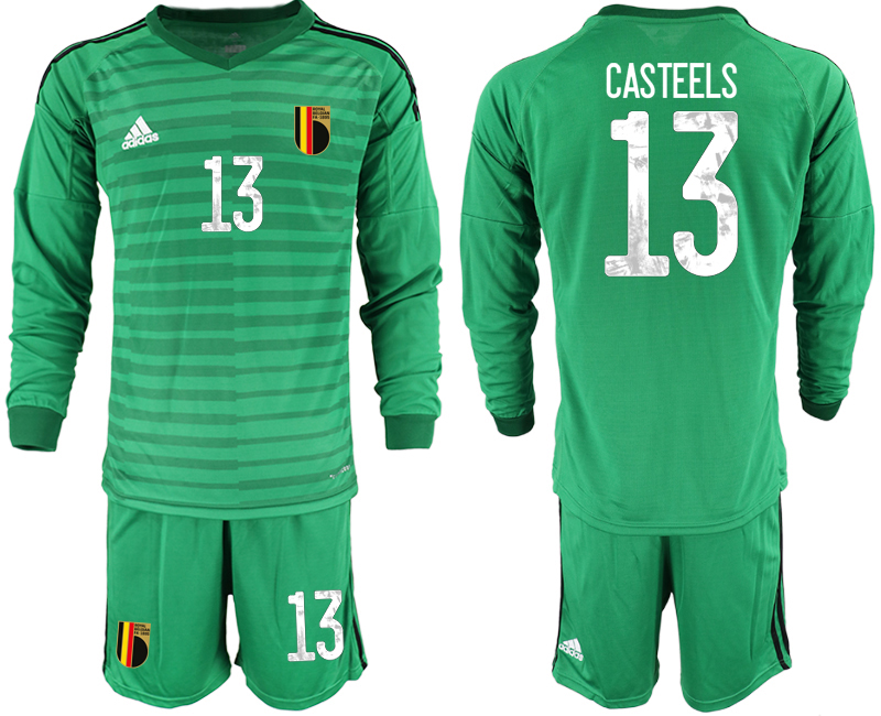 2020-21 Belgium green goalkeeper 13# CASTEELS long sleeve  soccer jerseys