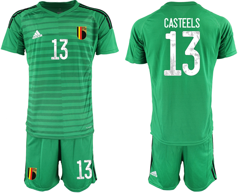 2020-21 Belgium green goalkeeper 13# CASTEELS soccer jerseys.