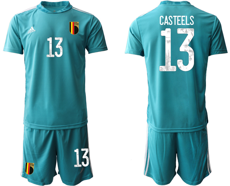 2020-21 Belgium lake blue goalkeeper 13# CASTEELS soccer jerseys