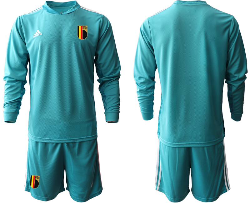 2020-21 Belgium lake blue goalkeeper long sleeve soccer jerseys