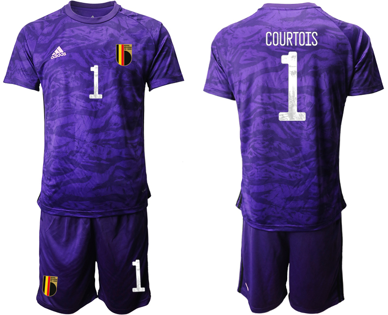 2020-21 Belgium purple goalkeeper 1# COURTOIS soccer jerseys.