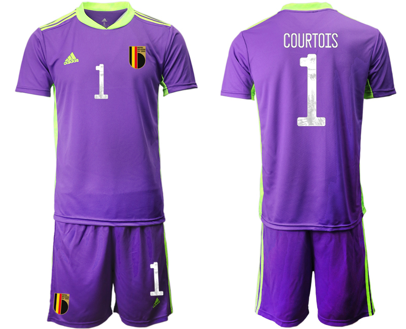 2020-21 Belgium purple goalkeeper 1# COURTOIS soccer jerseys