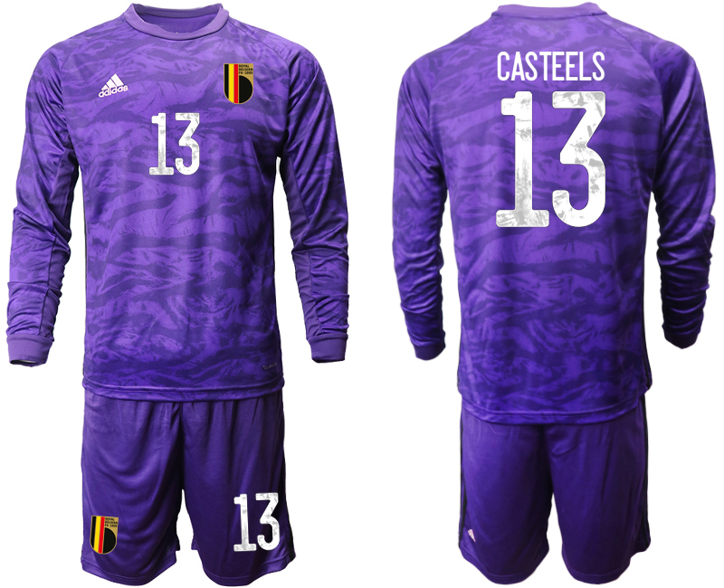 2020-21 Belgium purple goalkeeper 13# CASTEELS long sleeve  soccer jerseys