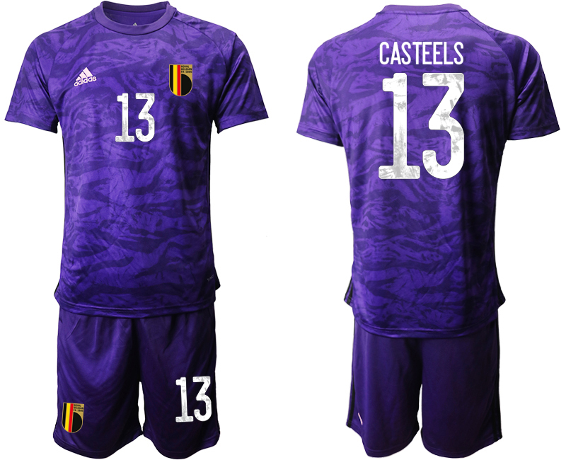 2020-21 Belgium purple goalkeeper 13# CASTEELS soccer jerseys.