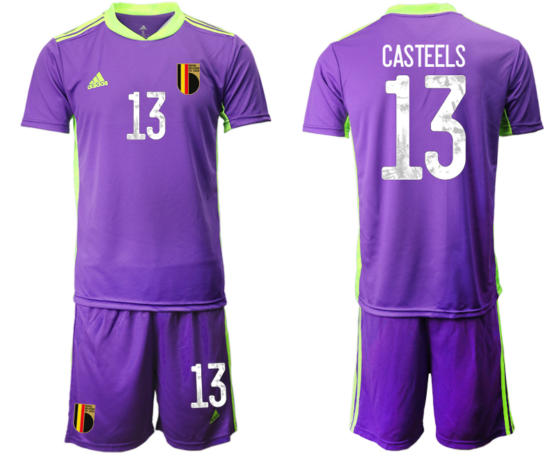 2020-21 Belgium purple goalkeeper 13# CASTEELS soccer jerseys