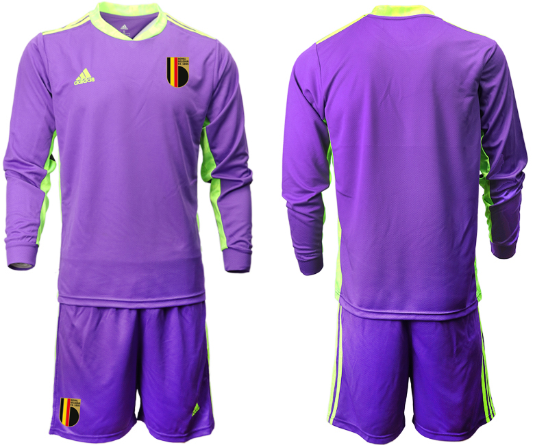 2020-21 Belgium purple goalkeeper long sleeve soccer jerseys