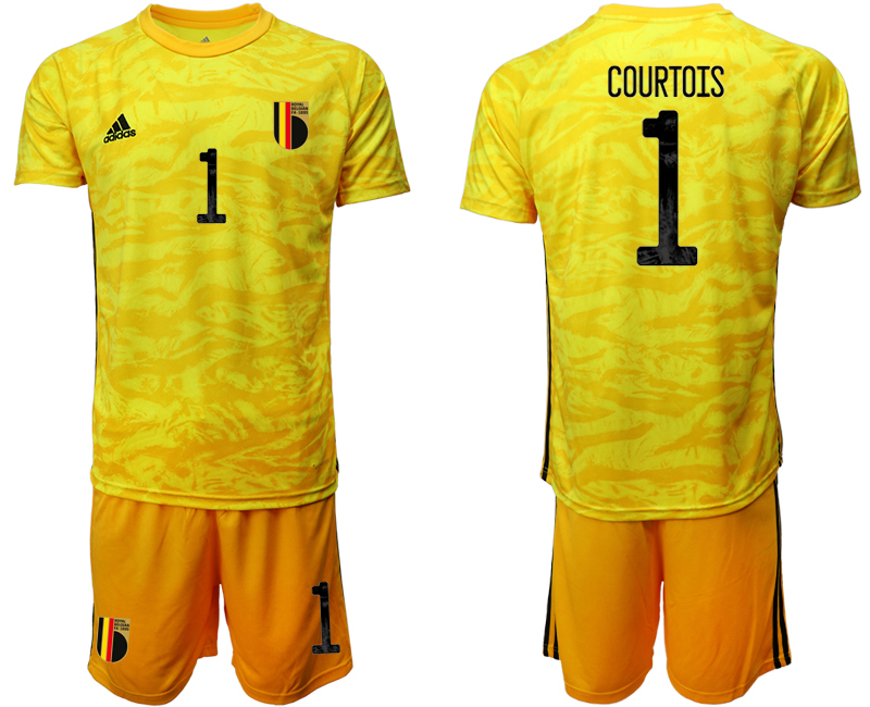 2020-21 Belgium yellow goalkeeper 1# COURTOIS soccer jerseys